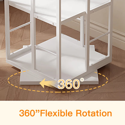 White 360° Rotating Bookshelf