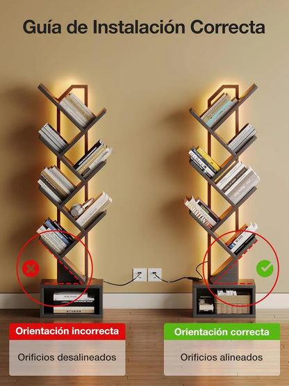 Coleshome Tree Bookshelf with LED Strips