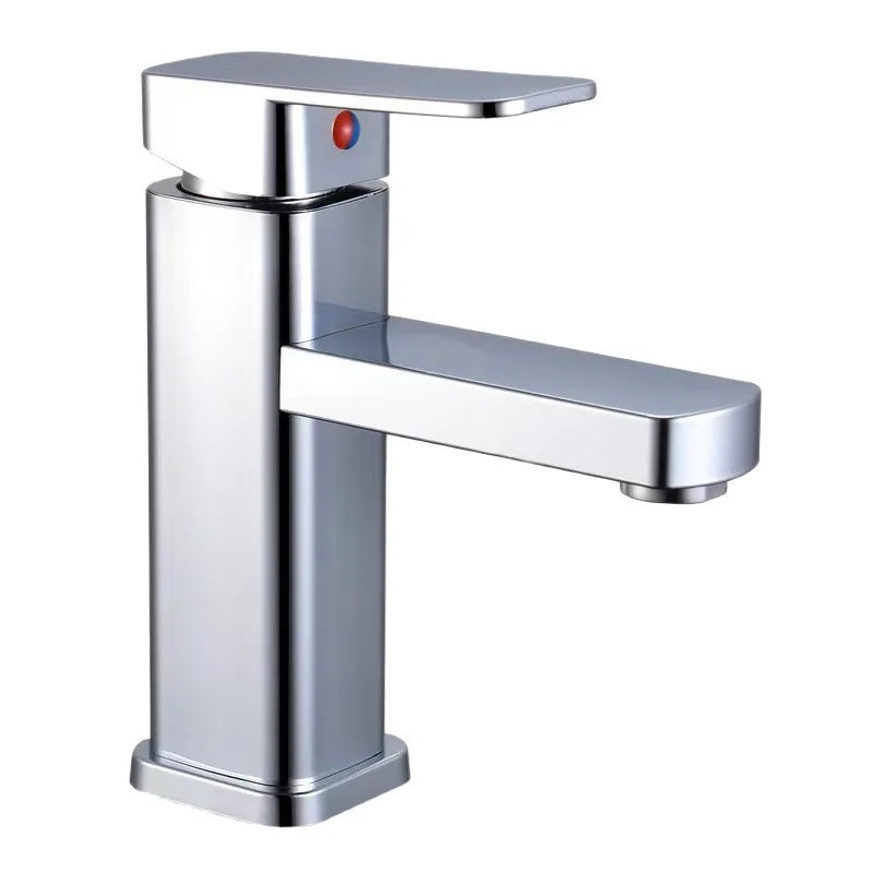 Stainless Steel Bathroom Basin Faucet Deck Mounted Hot and Cold Water