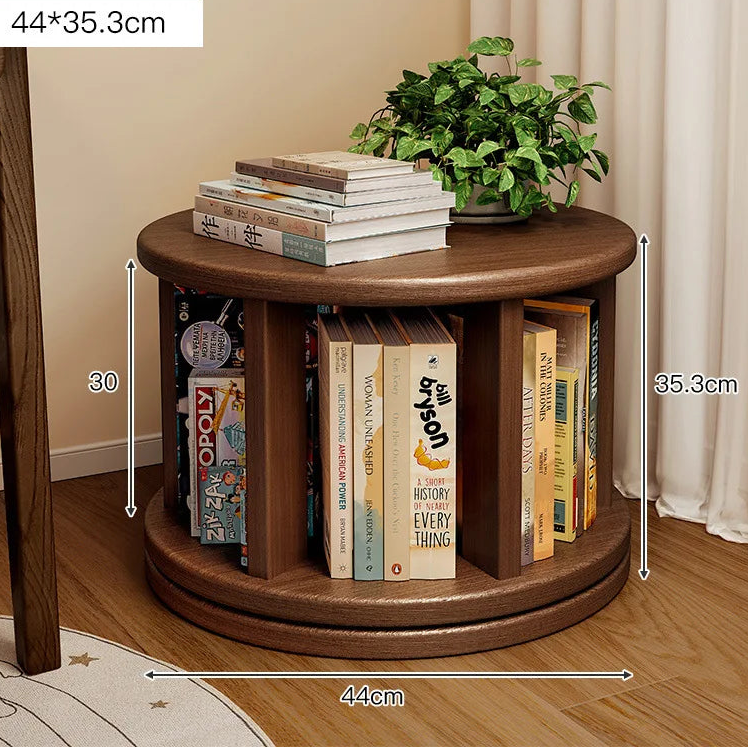 Premium Solid Wood Rotating 360° Bookshelf