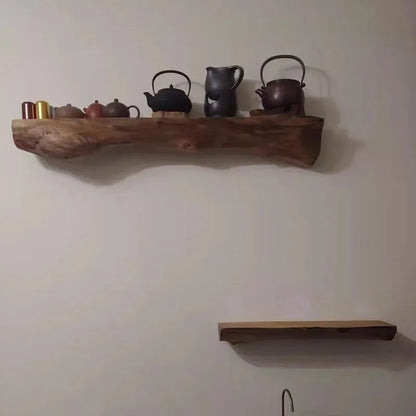 Handcrafted Rustic Solid Wood Wall Shelf