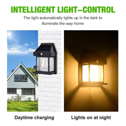 Solar-Powered Outdoor Wall Light with Motion Sensor