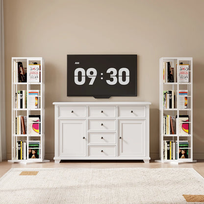White 360° Rotating Bookshelf