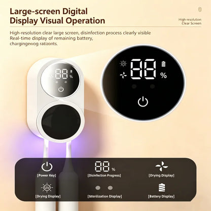 Portable Rechargeable Toothbrush Sterilizer Induction Switch with Charge Display UV