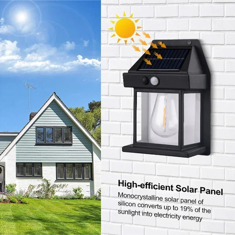 Solar-Powered Outdoor Wall Light with Motion Sensor