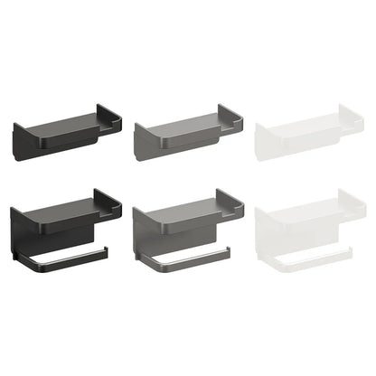 Wall-Mounted No-Drill Toilet Paper Holder with Shelf