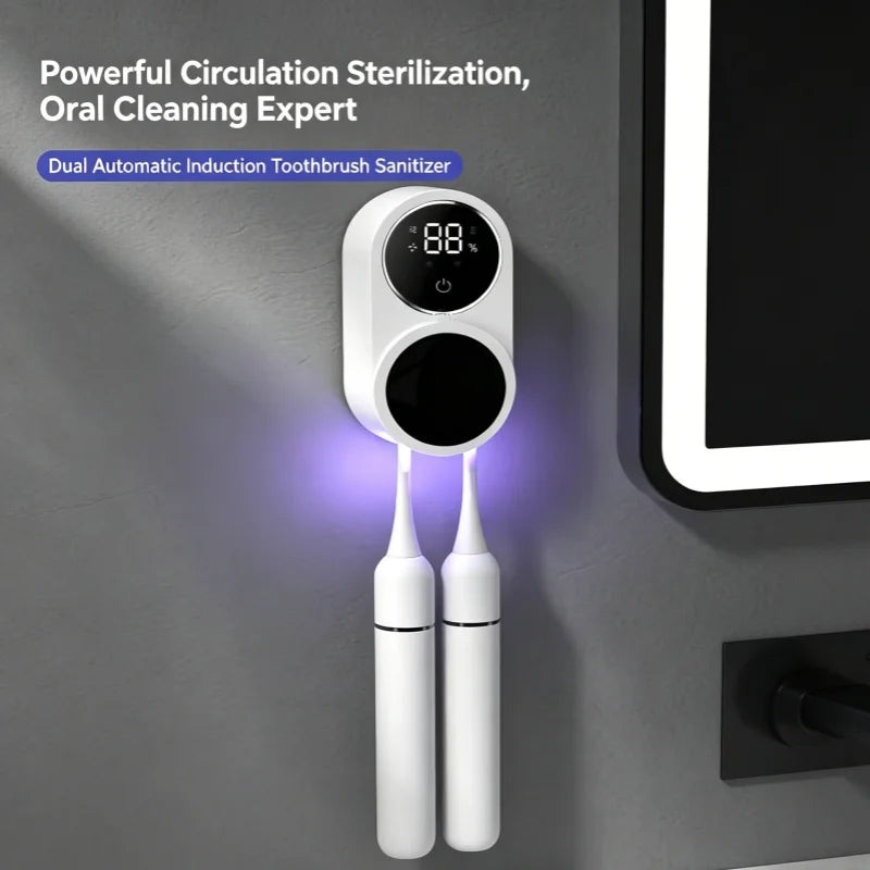 Portable Rechargeable Toothbrush Sterilizer Induction Switch with Charge Display UV