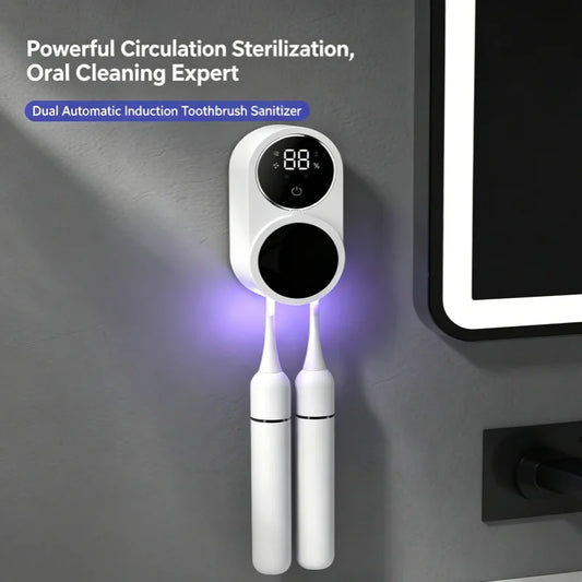 Portable Rechargeable Toothbrush Sterilizer Induction Switch with Charge Display UV