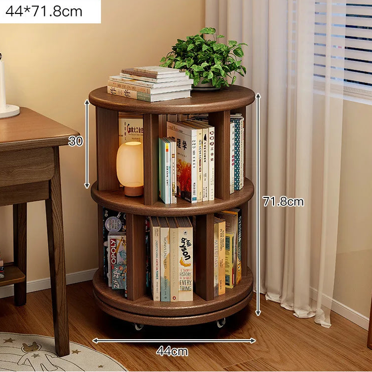 Premium Solid Wood Rotating 360° Bookshelf