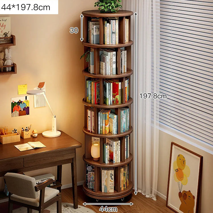 Premium Solid Wood Rotating 360° Bookshelf