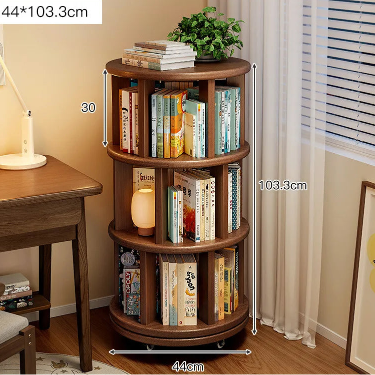 Premium Solid Wood Rotating 360° Bookshelf