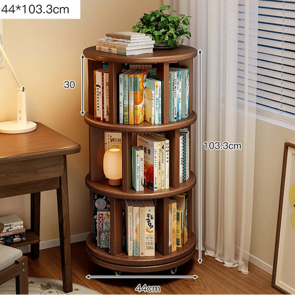 Premium Solid Wood Rotating 360° Bookshelf