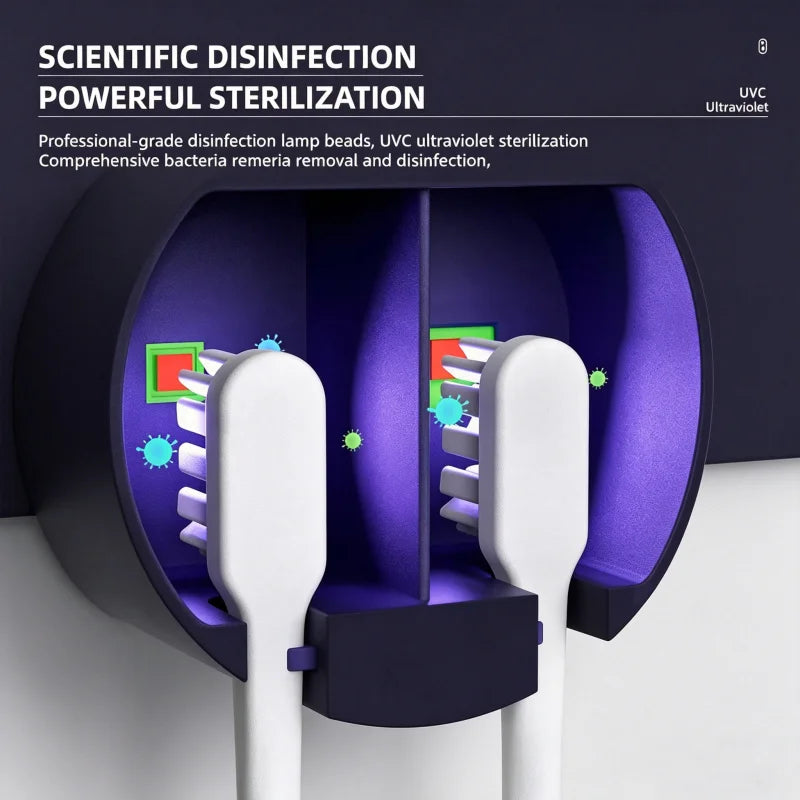 Portable Rechargeable Toothbrush Sterilizer Induction Switch with Charge Display UV