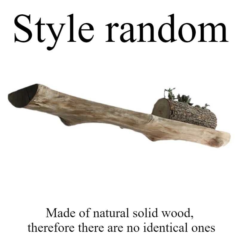 Handcrafted Rustic Solid Wood Wall Shelf