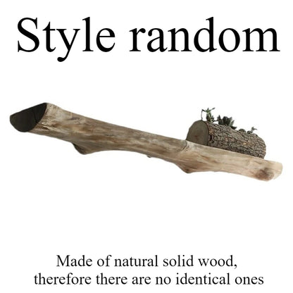 Handcrafted Rustic Solid Wood Wall Shelf