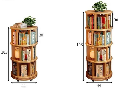 Premium Solid Wood Rotating 360° Bookshelf