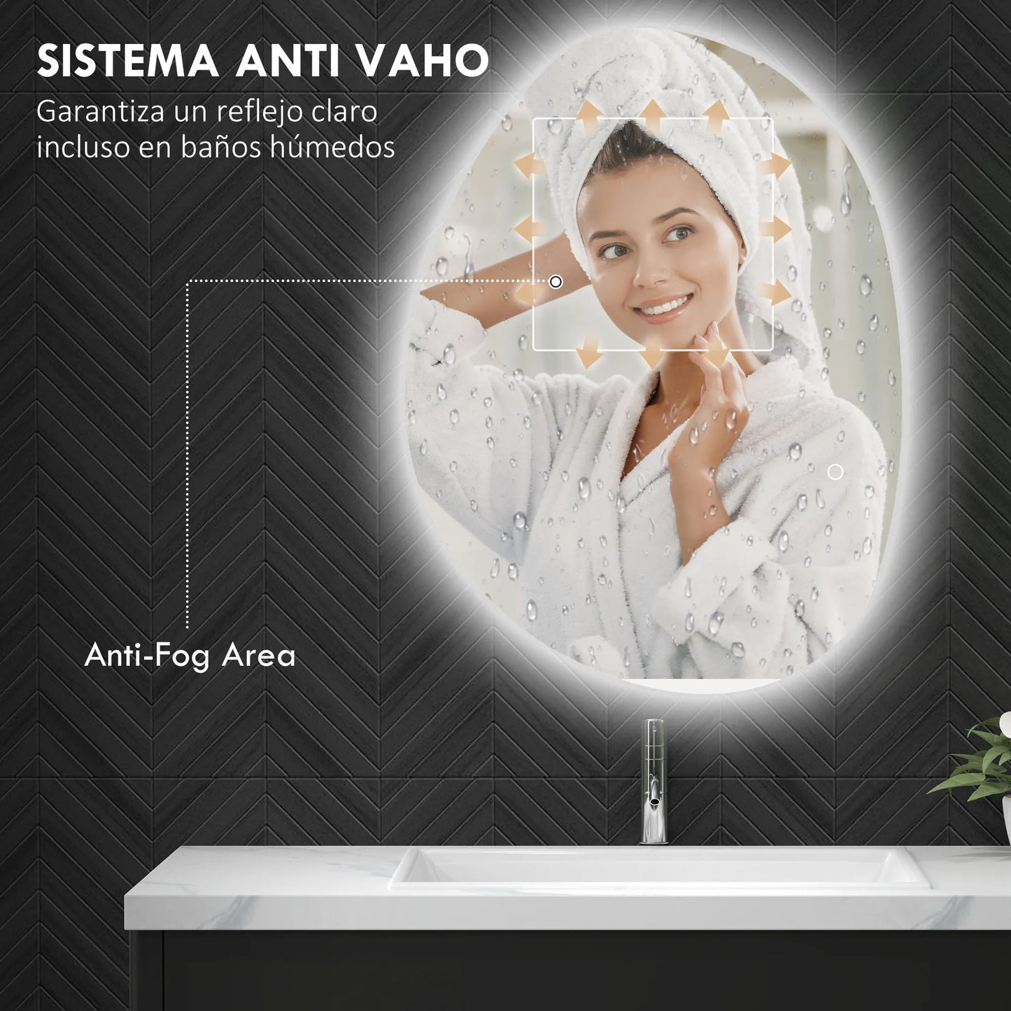 Anti-Fog LED Mirror