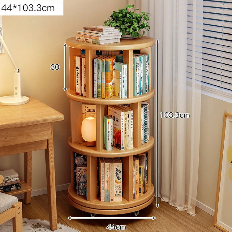 Premium Solid Wood Rotating 360° Bookshelf