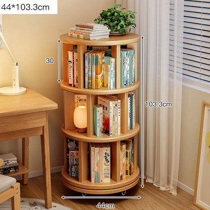 Premium Solid Wood Rotating 360° Bookshelf