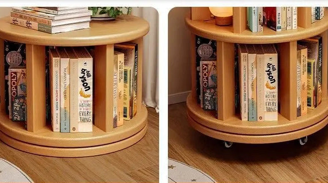 Premium Solid Wood Rotating 360° Bookshelf