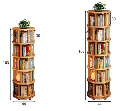 Premium Solid Wood Rotating 360° Bookshelf