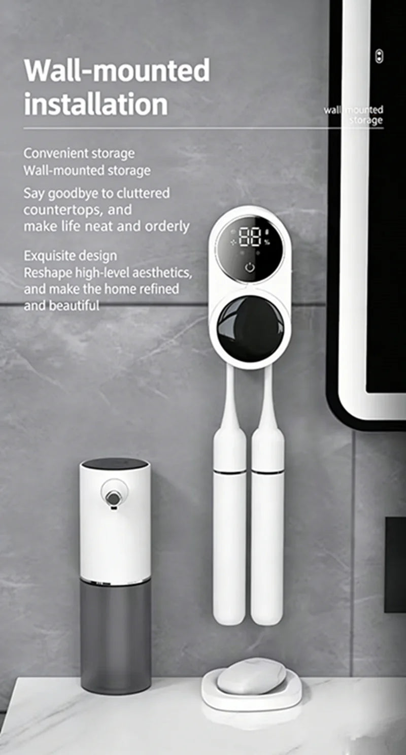 Portable Rechargeable Toothbrush Sterilizer Induction Switch with Charge Display UV