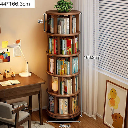 Premium Solid Wood Rotating 360° Bookshelf