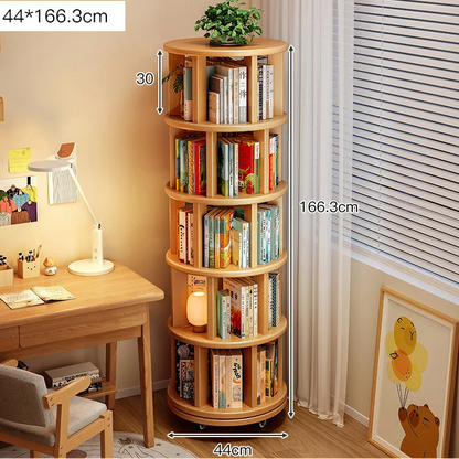 Premium Solid Wood Rotating 360° Bookshelf