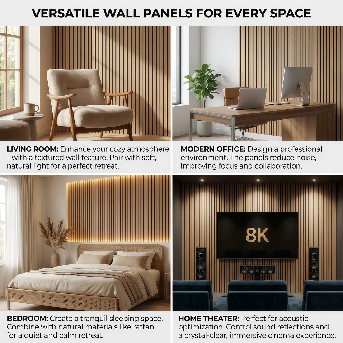 Premium Wood Slat Acoustic Panels