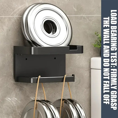 Wall-Mounted No-Drill Toilet Paper Holder with Shelf