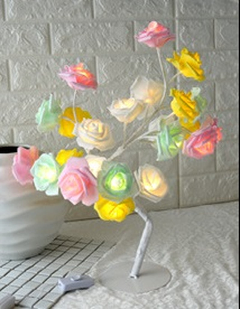 LED Rose Tree Lamp Small Decorative Table Lamp Romantic Night Light