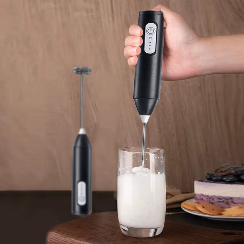 Premium USB-C Rechargeable Milk Frother – Powerful Handheld Coffee Foam Maker & Stainless Steel Whisk for Latte, Cappuccino & Matcha