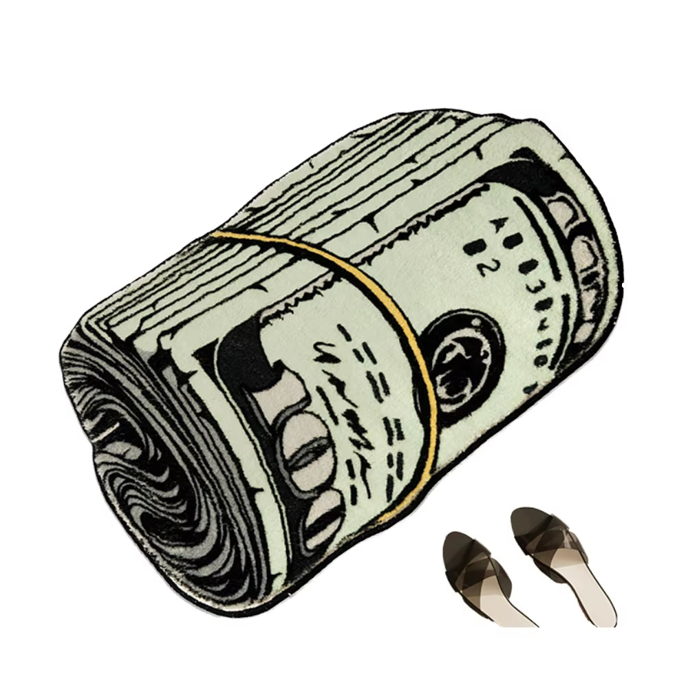 Dollar Print Rug Money Design Non-Slip Soft Plush Carpet for Game Room