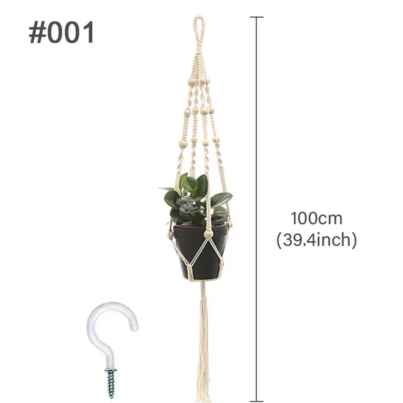 Macrame Hanging Plant Holder Wall Flower Pot Basket for Home