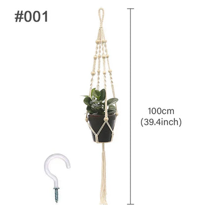 Macrame Hanging Plant Holder Wall Flower Pot Basket for Home
