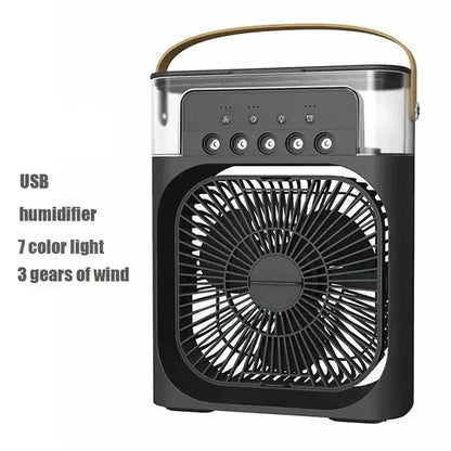 Portable 3 in 1 Cooling Fan with Air Humidifier and LED Night Light for Indoor Use