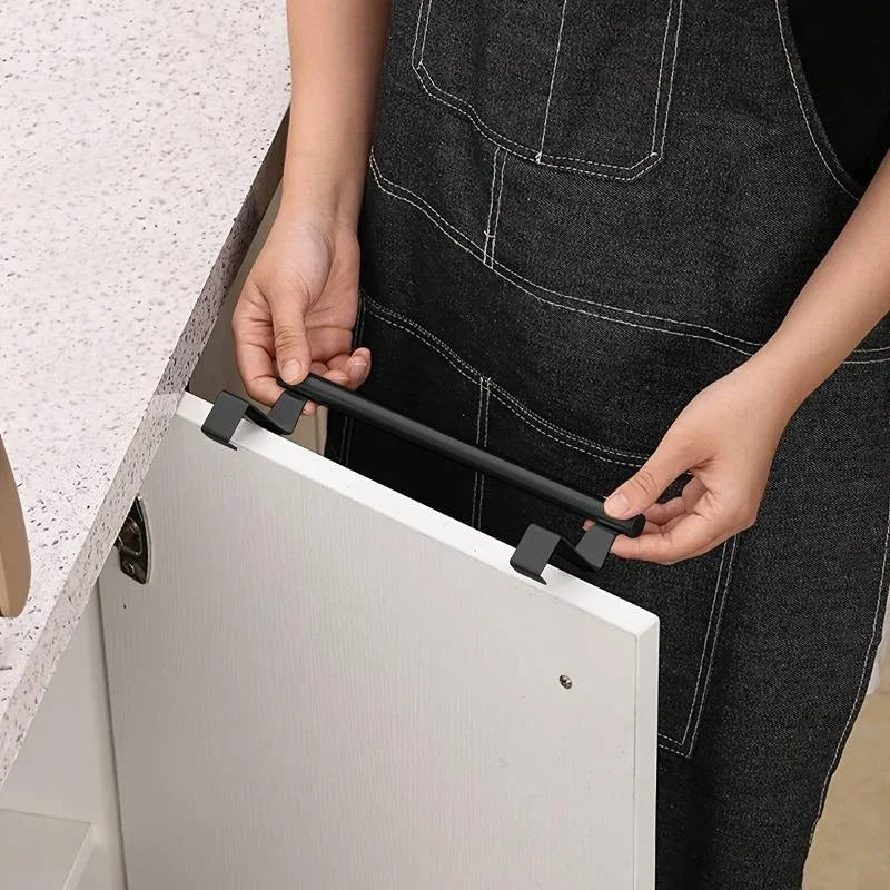 Steel Over-Cabinet Towel Rack - Punch-Free Bathroom Organizer and Storage Solution
