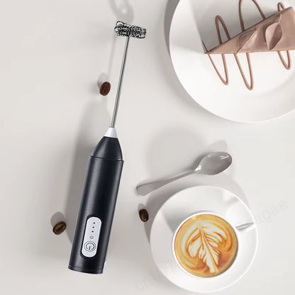 Premium USB-C Rechargeable Milk Frother – Powerful Handheld Coffee Foam Maker & Stainless Steel Whisk for Latte, Cappuccino & Matcha