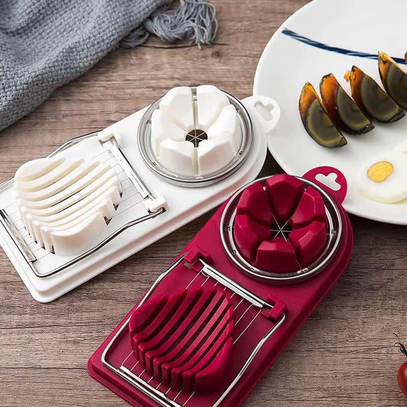 Professional Stainless Steel Multifunctional Egg Cutter and Flower-Shape Luncheon Meat Slicer Kitchen Gadget