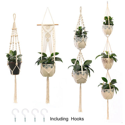 Macrame Hanging Plant Holder Wall Flower Pot Basket for Home