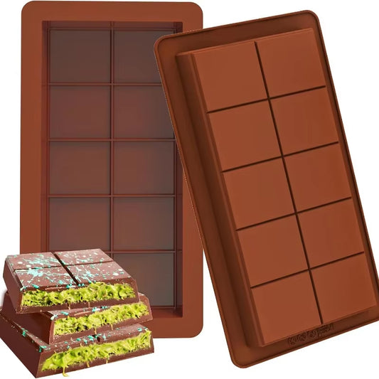 Silicone Chocolate Bar Mold – Break-Apart Rectangle Mold for Chocolate, Protein Bars & Wax Melts