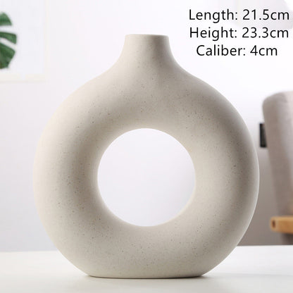 Frosted Biscuit Style Vase Decorative Flower Arrangement Vase