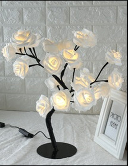 LED Rose Tree Lamp Small Decorative Table Lamp Romantic Night Light