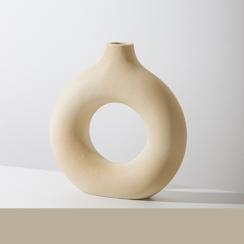Frosted Biscuit Style Vase Decorative Flower Arrangement Vase