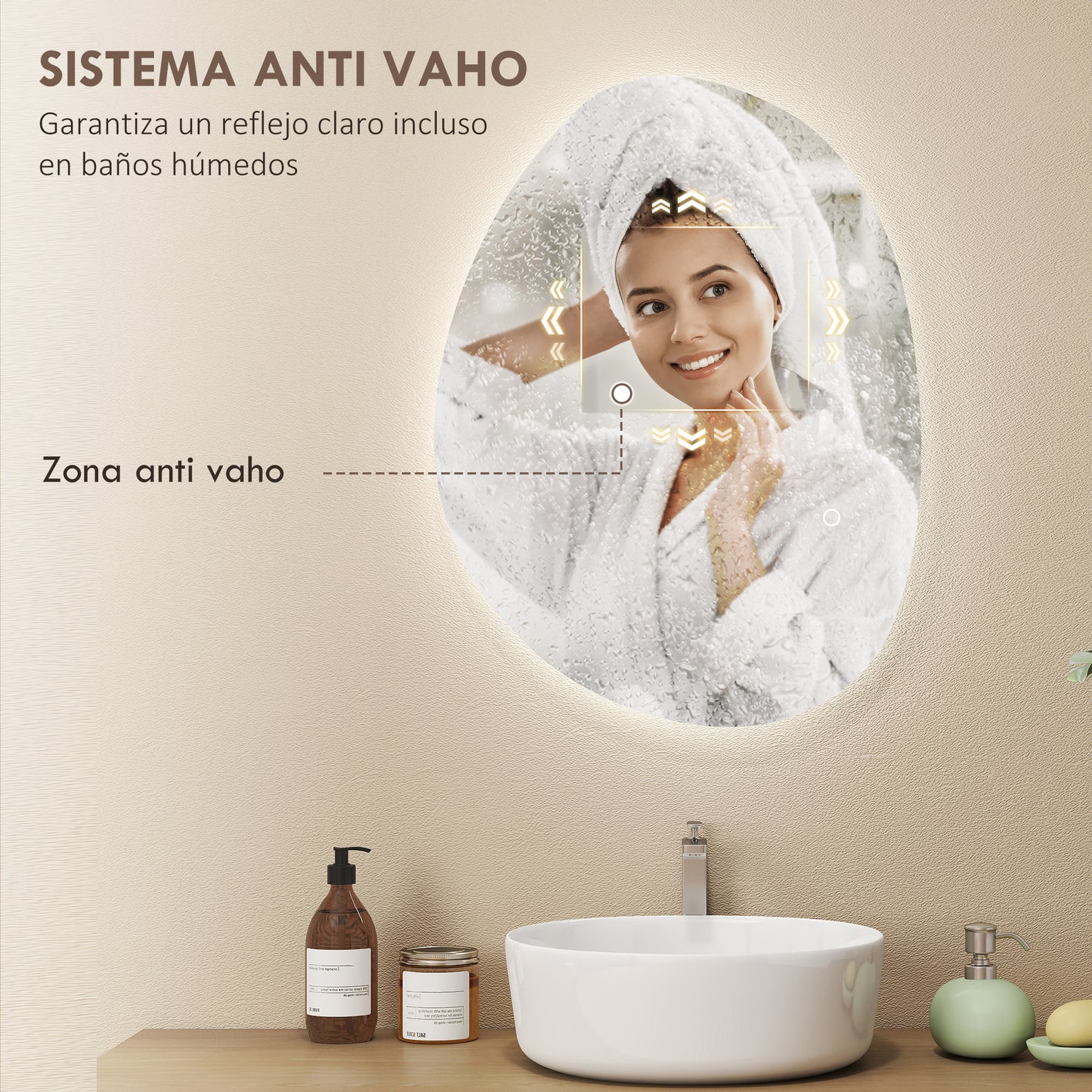 Anti-Fog LED Mirror