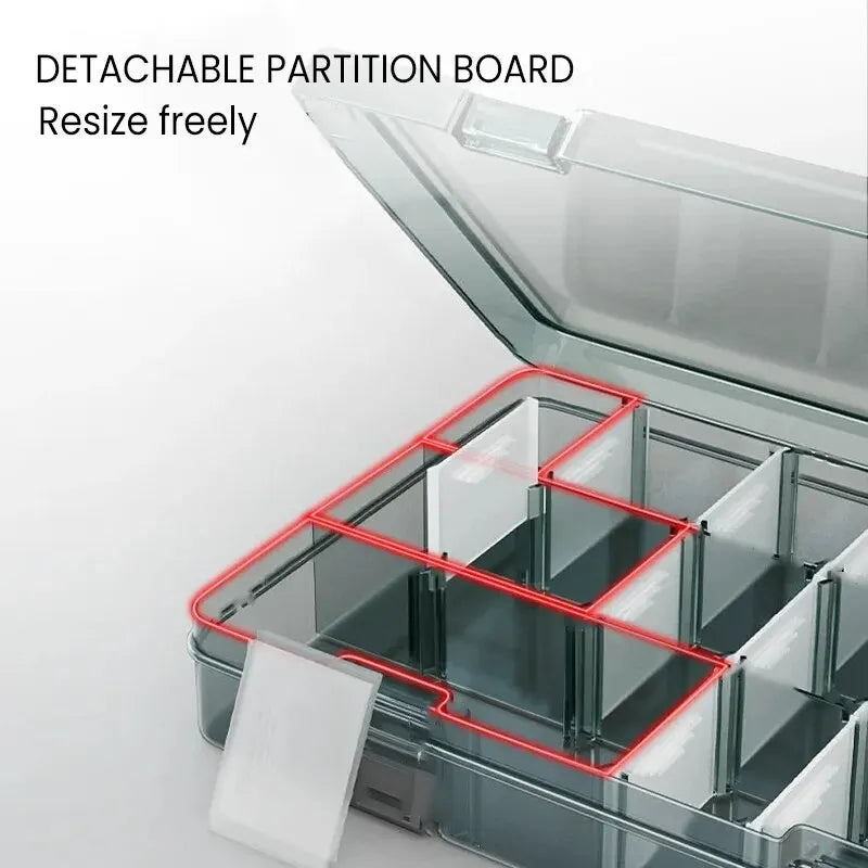 Durable Plastic Tool Parts Storage Box for Screw and Electronic Component Organization with Thickened Grid Design