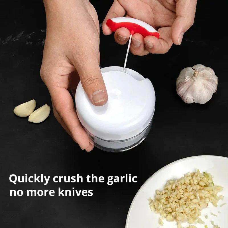 White Handheld Garlic Grinder - Multi-Functional Kitchen Tool for Efficient Garlic Shredding
