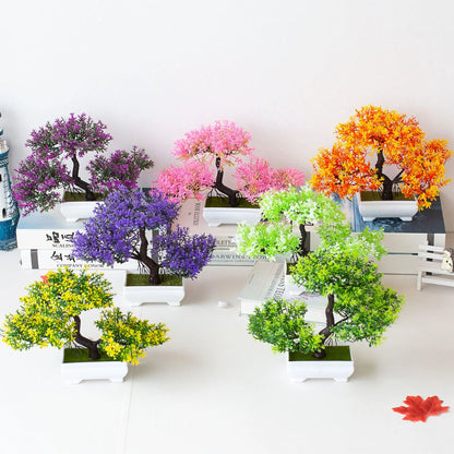 Artificial Tree Plants Bonsai Small Tree Pot Fake Plant Flowers Potted Ornaments for Garden Table Home Room Bedroom Home Decor