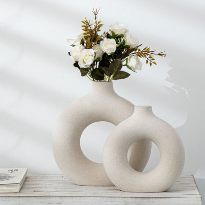 Frosted Biscuit Style Vase Decorative Flower Arrangement Vase