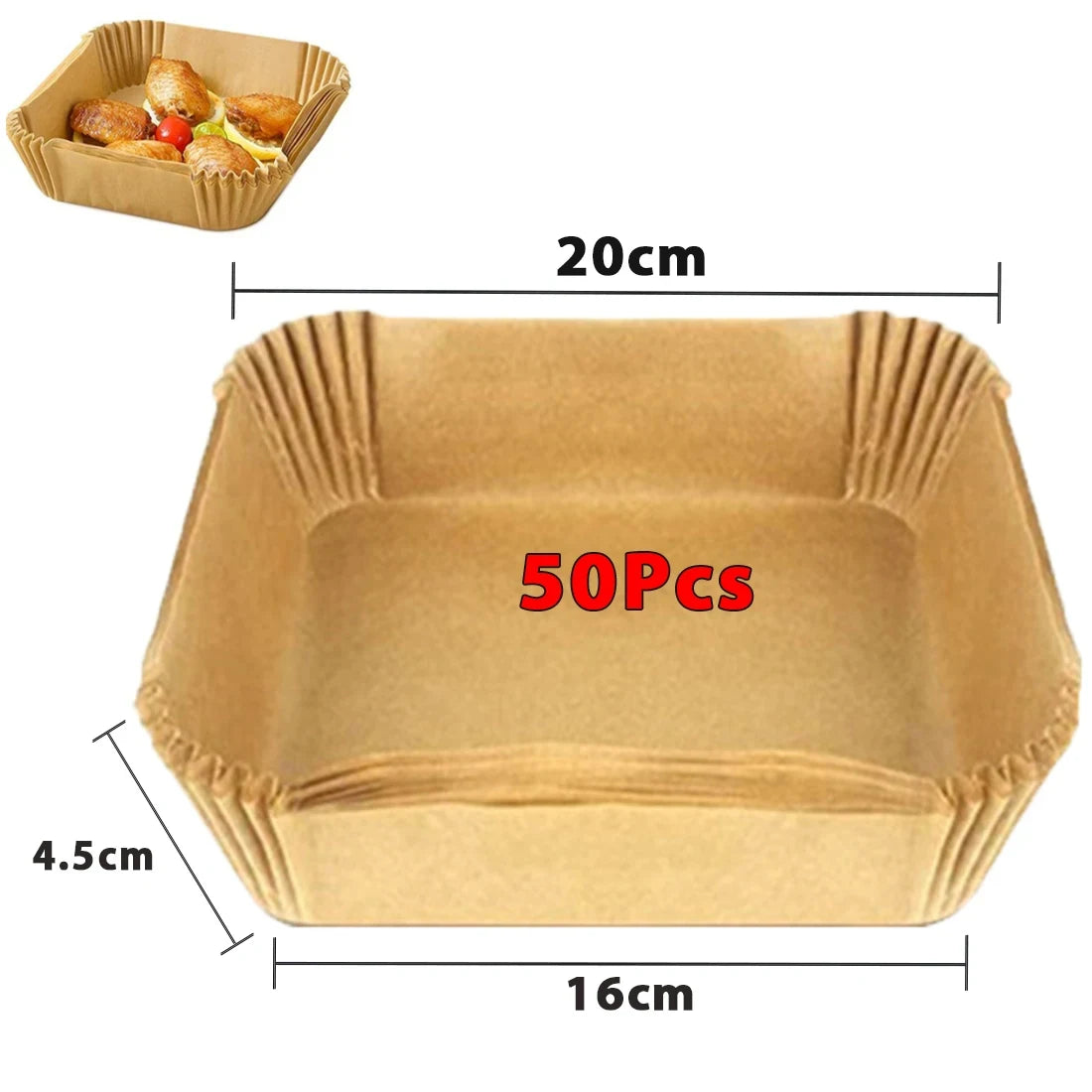 Non-Stick Air Fryer Paper Liners Disposable Baking Sheets for Easy Cooking and Cleaning